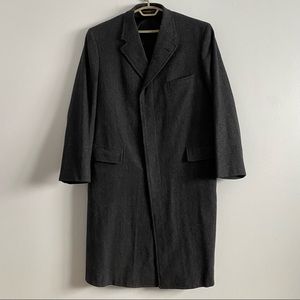 Brooks Brothers 45L Wool Herringbone Overcoat Top Coat Winter Trench Coat L Tall